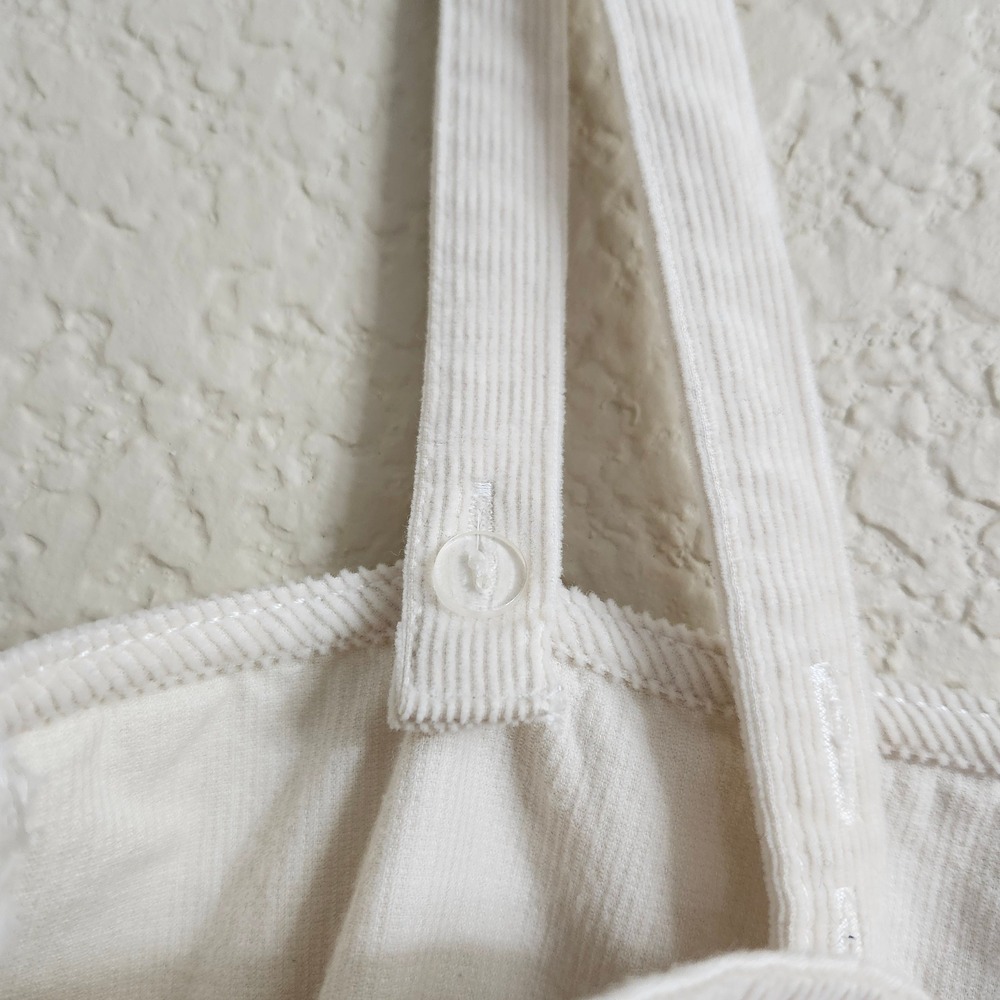 Abercrombie & Fitch 90's Size M‎ Corduroy Square Neck Mini Dress Beige Cream - Picture 13 of 16